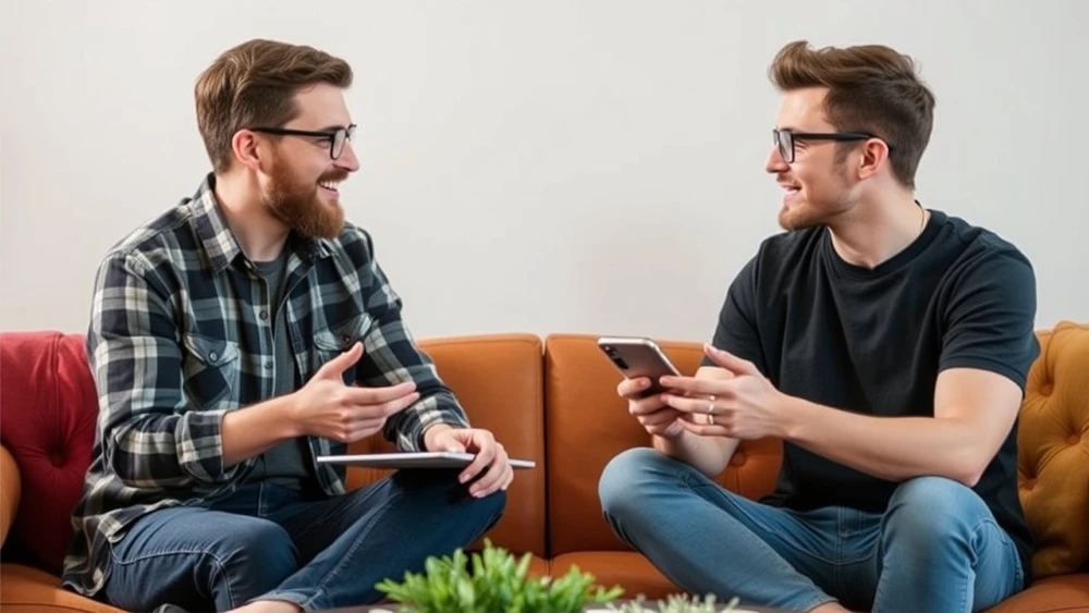 Dos trabajadores autónomos hablando sobre su próximo negocio