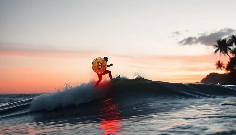 Bitcoin subido a una ola